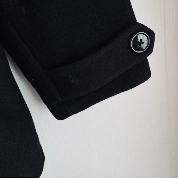 GAP wool blend mens pea coat black size medium quilted lining, front pockets - Picture 5 of 9